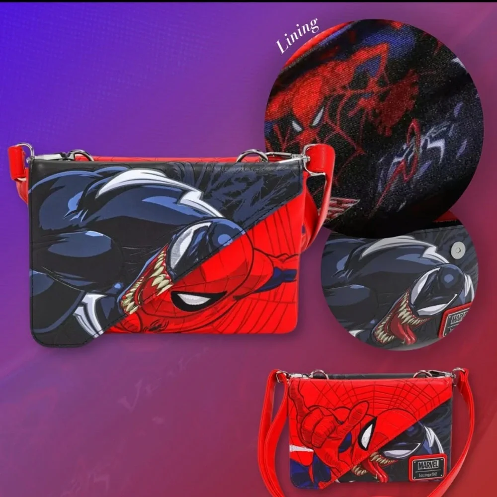 Loungefly Marvel Spider-Man Venom Split Crossbody Bag - BoxLunch Exclusive